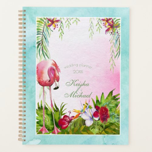 Florida Flamingo Watercolor Wedding Planner