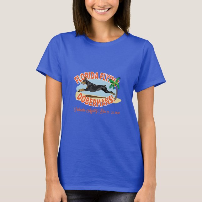 Florida Flying Dobermans Black T-Shirt (Front)