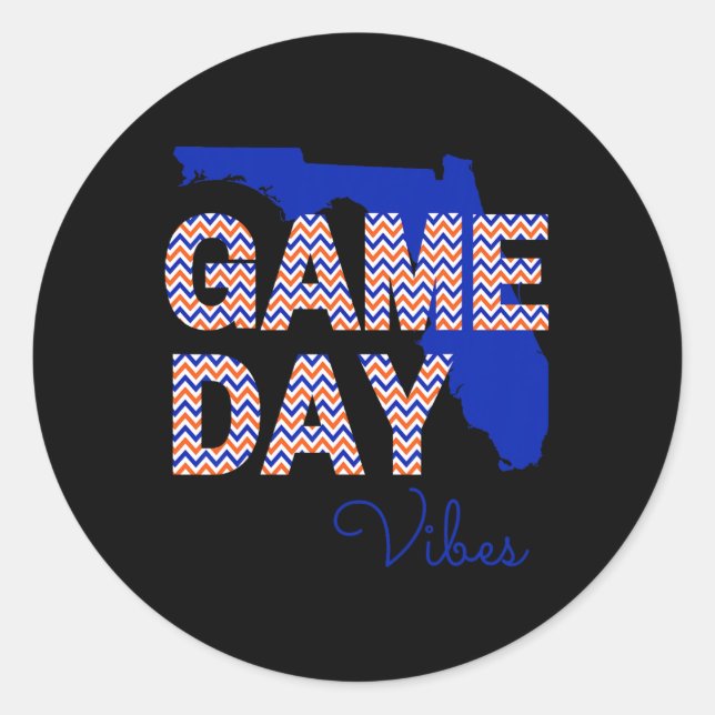 Florida Footll Game Day Vibes Fall Tailgate  Classic Round Sticker (Front)