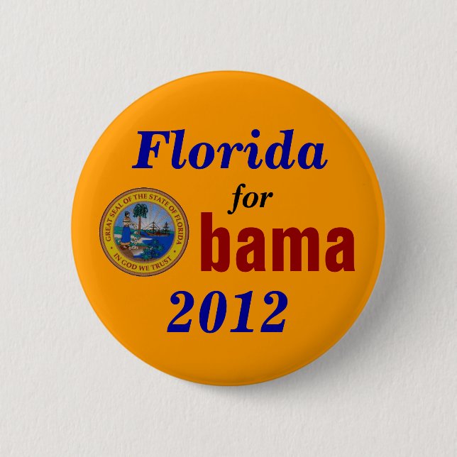 Florida for Obama 2012 Pinback Button (Front)