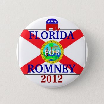 Florida For Romney 2012 Button by hueylong at Zazzle