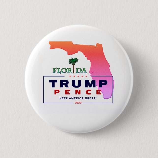 Florida for Trump Pence 2020 Button (Front)
