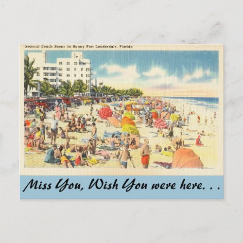 Florida Ft Lauderdale  Beach Postcard