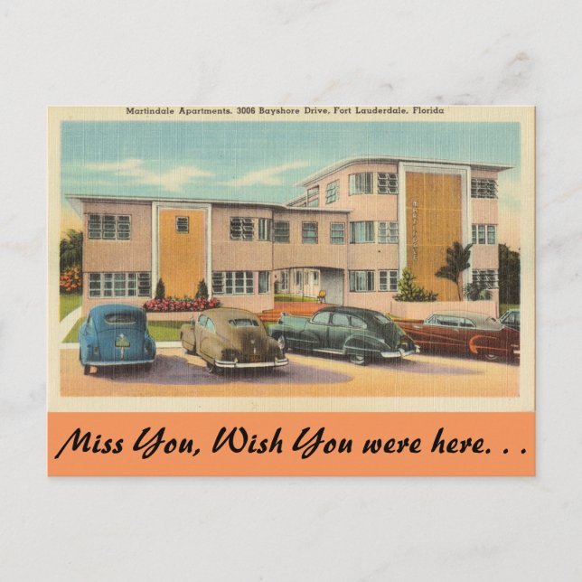 Florida, Ft. Lauderdale, Martindale Apartments Postcard (Front)