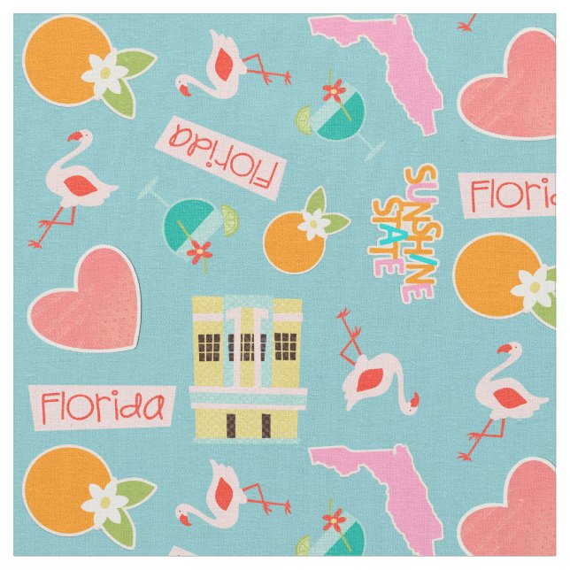 Florida Fun Pattern Fabric (Close Up)