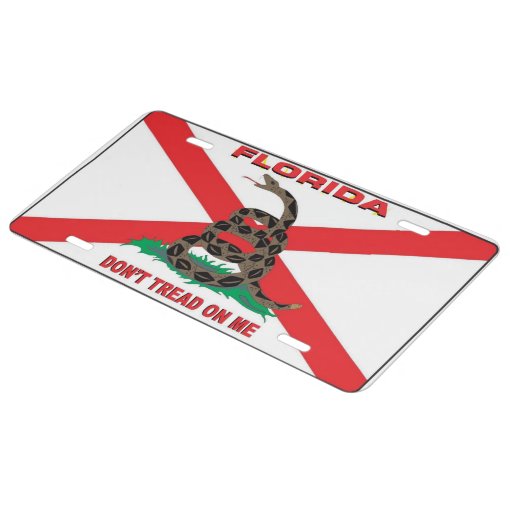 Florida Gadsden Flag Aluminum License Plate License Plate Zazzle 0411