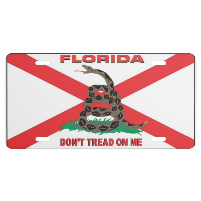 Florida Gadsden Flag  Aluminum License Plate Plate (Front)