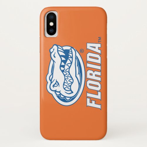 Florida Gator Head Blue  White iPhone X Case