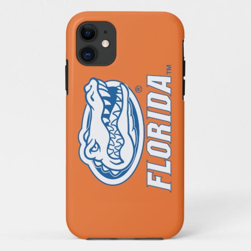 Florida Gator Head Blue  White iPhone 11 Case