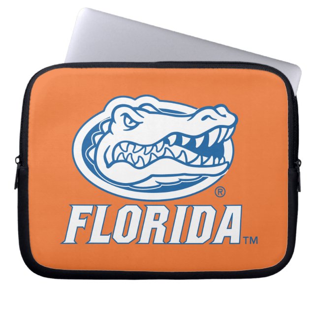 Florida Gator Head Blue & White Laptop Sleeve (Front)