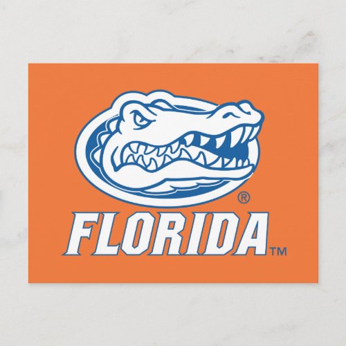 Florida Gator Head Blue  White Postcard