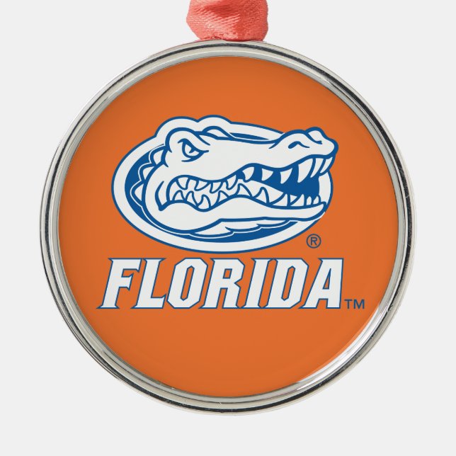Florida Gator Head Metal Ornament (Front)