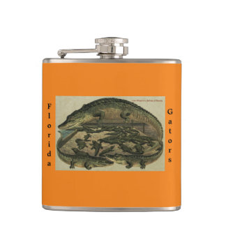 Florida Gators Flask. Vinyl wrapped Flask