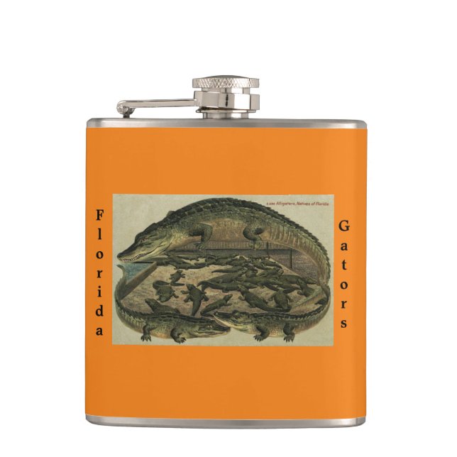 Florida Gators Flask. Vinyl wrapped Flask (Front)