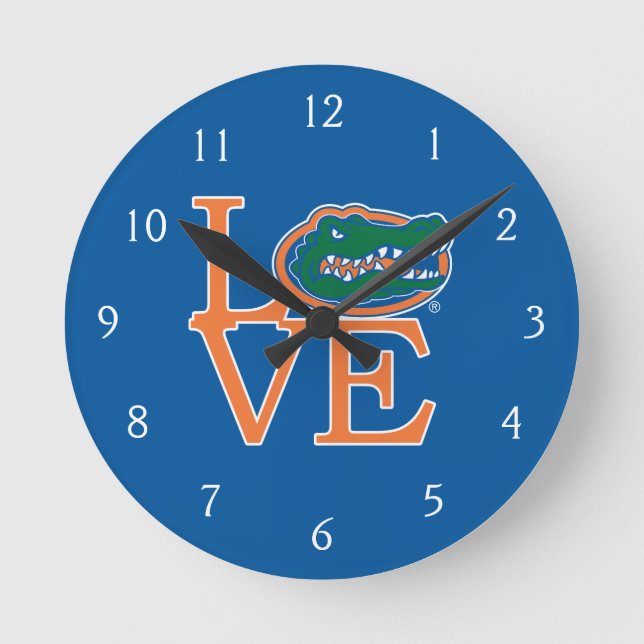 Florida Gators Love Round Clock (Front)