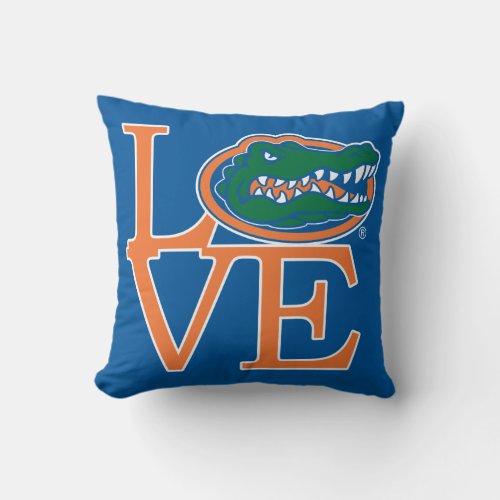 Florida Gators Love Throw Pillow