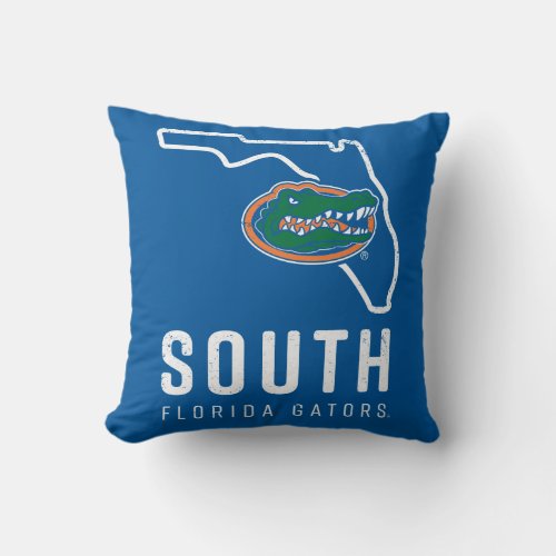 Florida Gators  South State Logo Throw Pillow