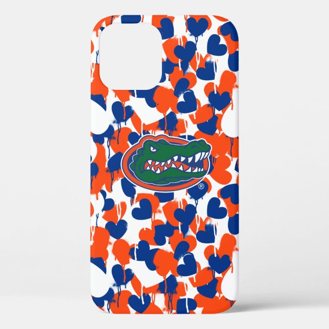 Florida Gators | Spray Paint Drip Hearts Graffiti Case-Mate iPhone Case (Back)