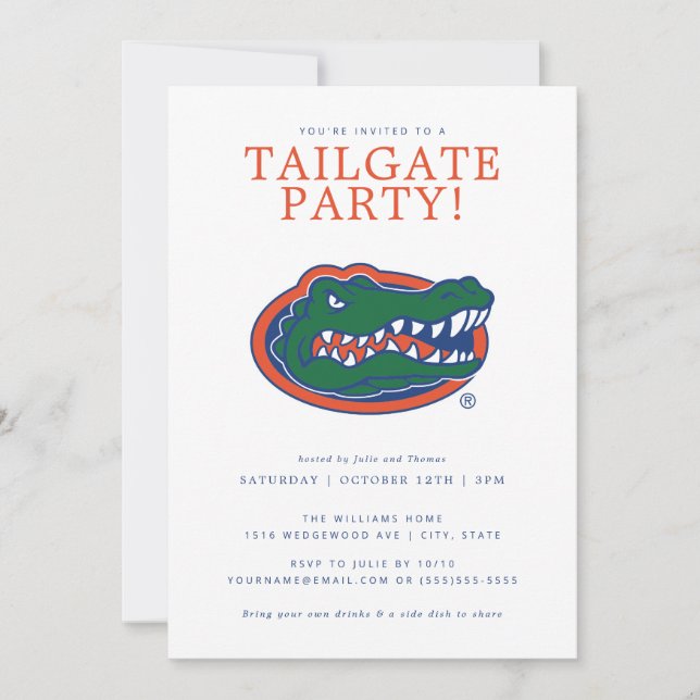 Florida Gators Tailgate Party Invitation (Front)