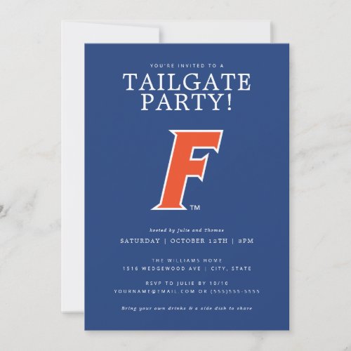 Florida Gators Tailgate Party Invitation