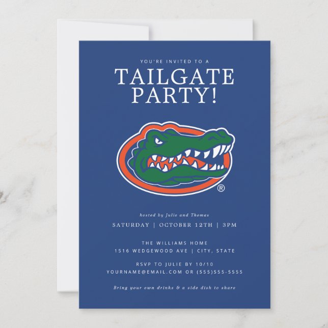 Florida Gators Tailgate Party Invitation (Front)