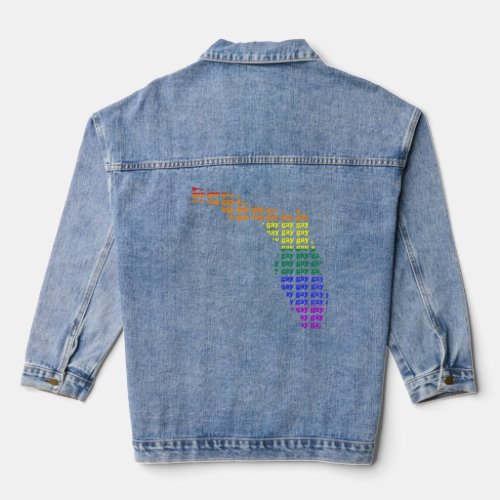 Florida Gay Pride Outline Mens Womens Lgbtq  Denim Jacket