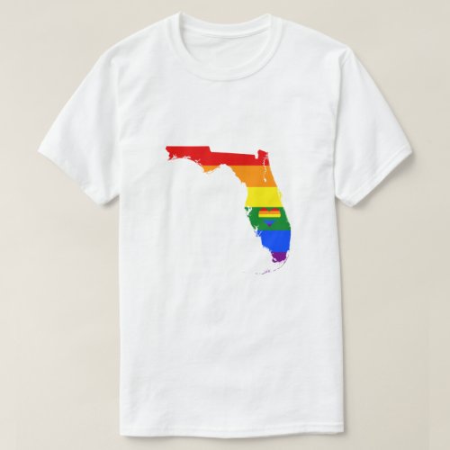 Florida Gay Pride Rainbow Flag Heart GLBTQ Design T_Shirt