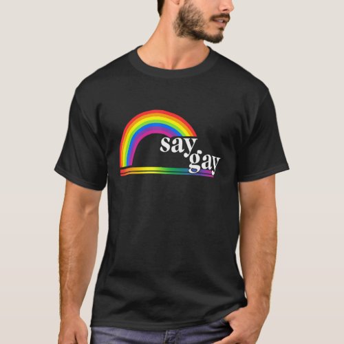 Florida Gay Say Gay Rainbow Proud LGBTQ Gay Rights T_Shirt