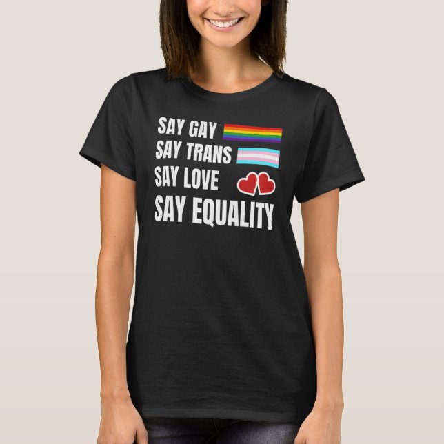 Florida Gay Say Gay Say Trans Stay Proud Lgbtq Gay T-Shirt (Front)