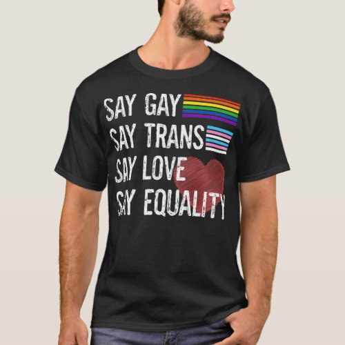 Florida Gay Say Gay Say Trans Stay Proud LGBTQ Gay T_Shirt