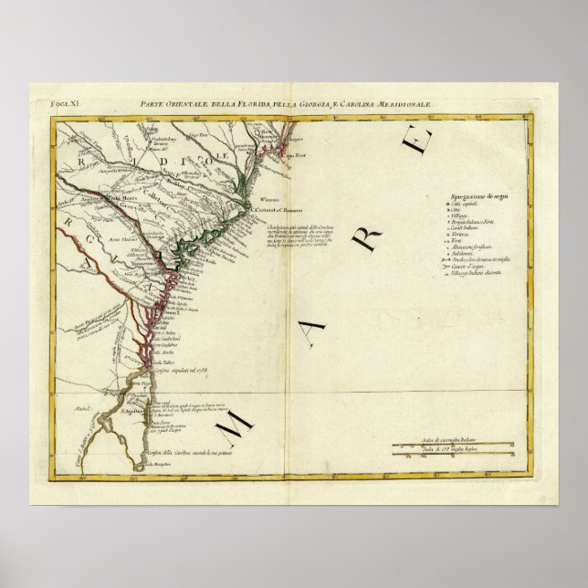 Florida, Georgia, South Carolina Poster (Front)