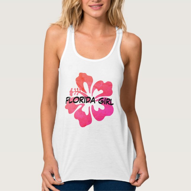 Florida Girl Hibiscus Tank Top (Front)