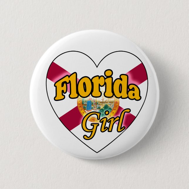 Florida Girl Pinback Button (Front)