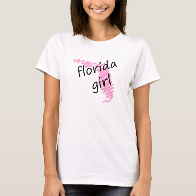 Florida Girl with Scribbled Florida Map T-Shirt (Front)