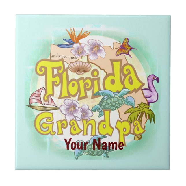 Florida Grandpa   Ceramic Tile (Front)