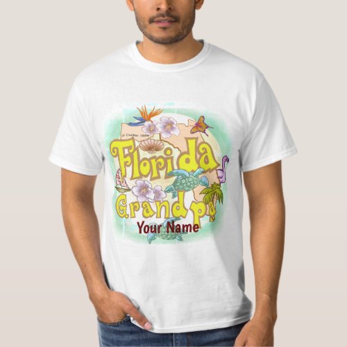 Florida Grandpa custom name t_shirt