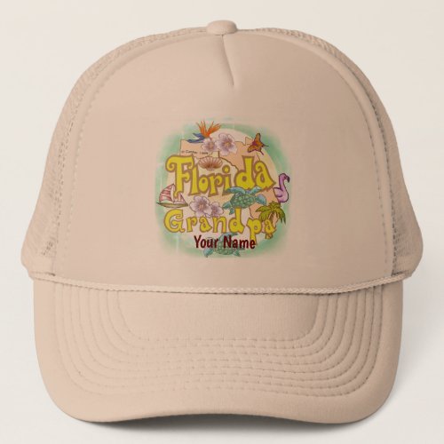 Florida Grandpa custom name  Trucker Hat