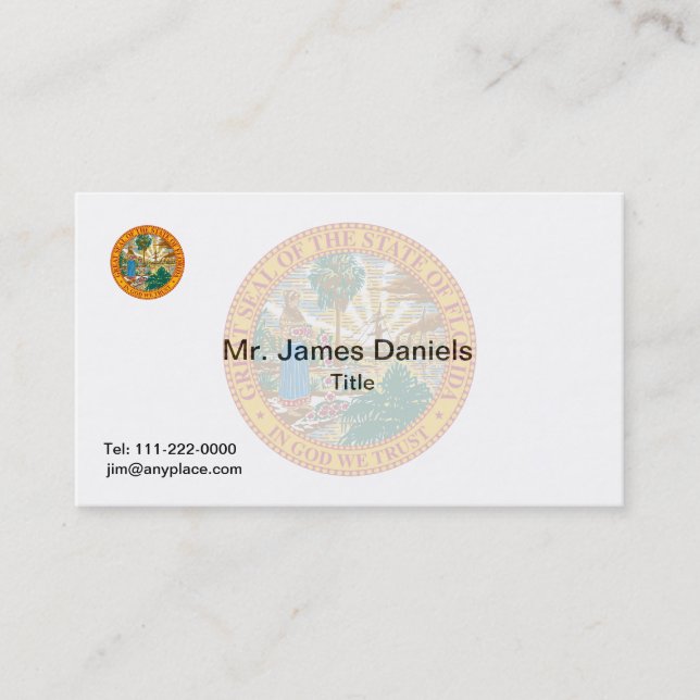 Florida Great Seal Business Card (Front)