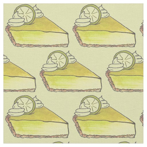 Florida Green Key Lime Pie Slice Dessert Foodie Fabric
