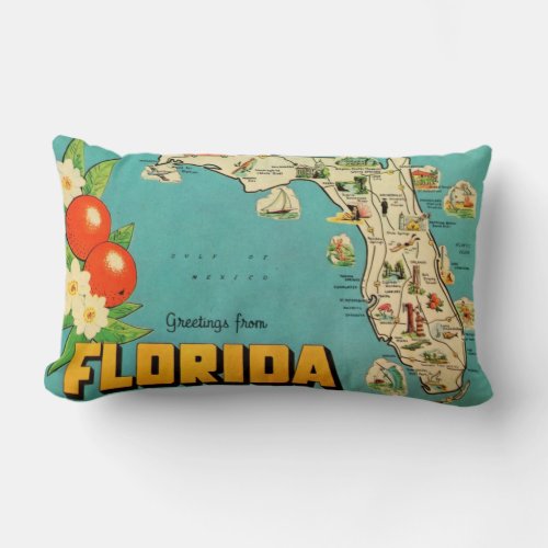 Florida Greeting Lumbar Pillow