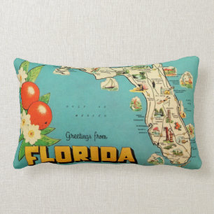 Florida Greeting Lumbar Pillow