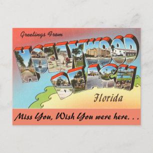 Florida, Greetings from Hollywood Beach Postcard