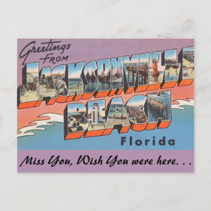 Florida, Greetings from Jacksonville Beach Postcard