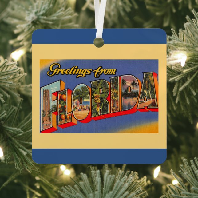 Florida Greetings Metal Ornament (Insitu)