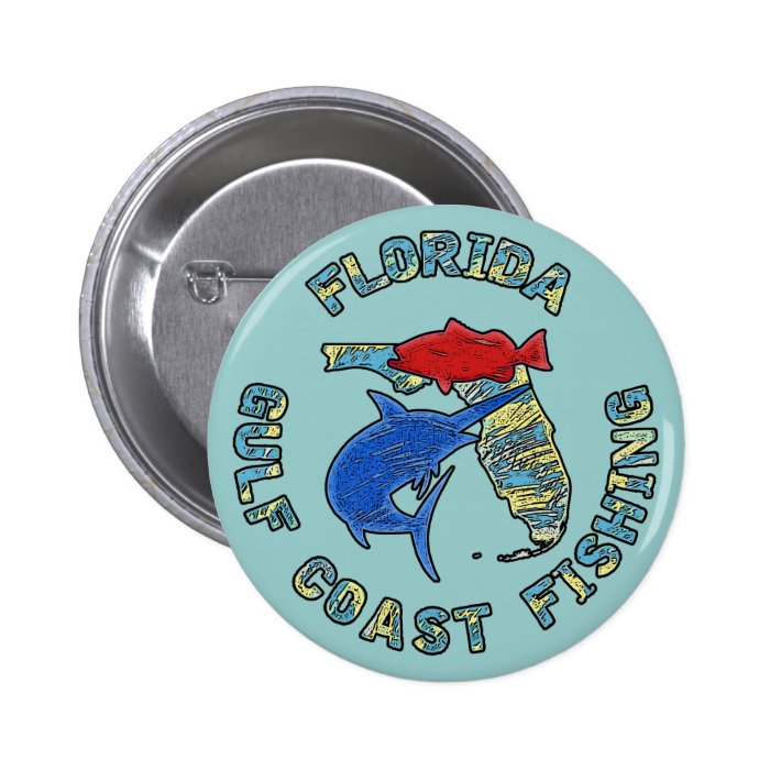 Florida Gulf Coast Fishing Pinback Button