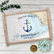 Florida Gulf Coast #Nautical Welcome Aboard Boat Serving Tray