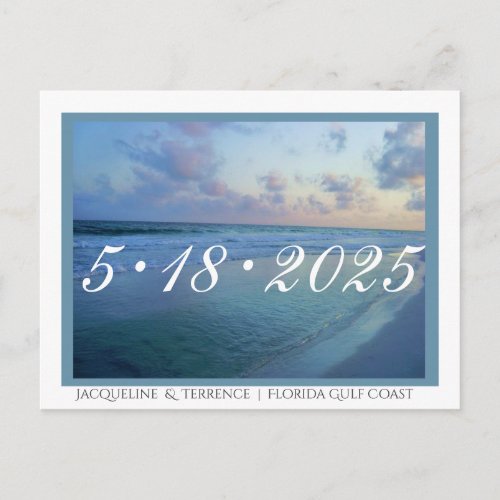 Florida Gulf Coast Save the Date Announcement Postcard