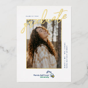 Florida Gulf Coast University Graduation Foil Invitation