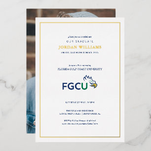 Florida Gulf Coast University Graduation Foil Invitation