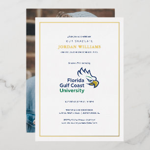 Florida Gulf Coast University Graduation Foil Invitation